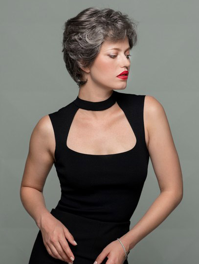 Short Monofilament Boycuts Grey Buy Women Wigs