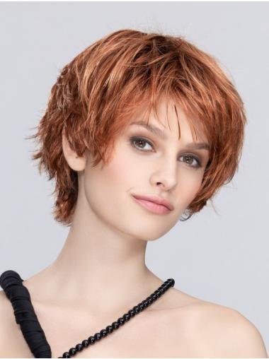 Monofilament With Bangs Short 6" Natural Wig